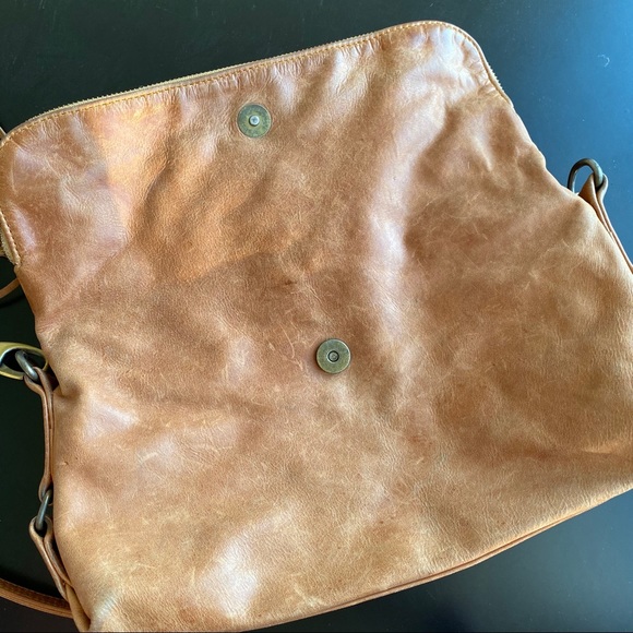 VINTAGE cognac leather handbag - Picture 3 of 5